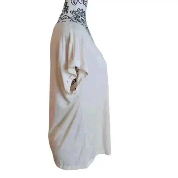 Esqualo T-Shirt Turn Up Sleeve Light Sand Beige Modal Soft Relaxed Women's XL - Picture 5 of 12